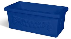 Vaso rettangolare Festonato in Polietilene colore inalterabile dimensioni 80x40 x h 33,5- 45 litri colore blu