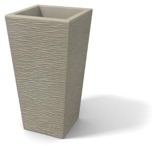 Portavaso Vaso in polietilene EGIZIO rustico 30x30xh 39 cm ideale per arredare al meglio sia un ambiente interno che esterno tortora