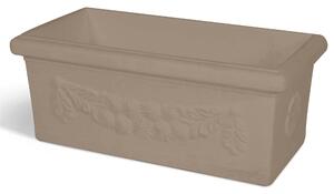 Vaso rettangolare Festonato in Polietilene colore inalterabile dimensioni 80x40 x h 33,5- 45 litri colore tortora