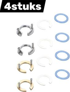 Ugello a vite anti-allentamento in 4 pezzi - Ugello a vite per rubinetti da cucina - Adatto per cucina, bagno, rubinetti dell'acqua calda e fredda, set di ugelli, ugello a vite di sicurezza - Giallo, argento