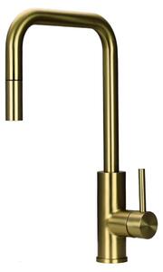 Pure.Sink Luxion Rubinetto da cucina dorato a forma quadrata con bocca estraibile PLXSQUA-60