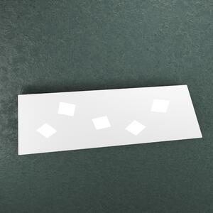 Plafoniera Moderna Note Metallo Bianco 5 Luci Gx53 89Cm