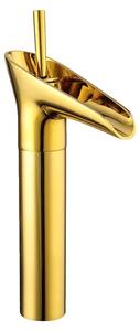 Rubinetto per lavabo, ottone di alta qualità, comando monocomando, finitura dorata, G3/8