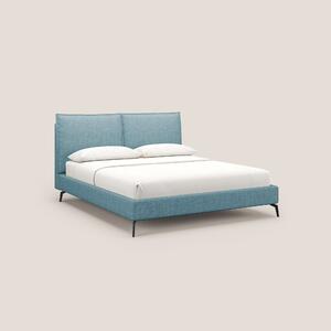 Cloe letto imbottito con piedi in metallo sfoderabile in tessuto fiamm