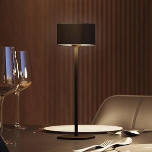 Calex Lampada da tavolo LED ricaricabile Serino, nero, alluminio, 2.700 K dimmerabile, Nero, Soggiorno / Sala da pranzo, Alluminio