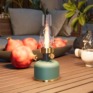 Calex Lampada da tavolo LED a batteria Lavinio, verde, dimmerabile, Verde, Soggiorno / Sala da pranzo, Alluminio