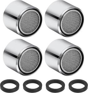 4 regolatori a ugello M22 - Rubinetti da cucina - Ugello interno con rivestimento in ottone cromato - Ugelli a risparmio idrico per bagno e cucina