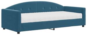 VidaXL Divano letto con materasso blu 90x200 cm Velluto