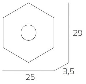 Plafoniera Moderna Hexagon Metallo Grigio Antracite 1 Luce Led 12W