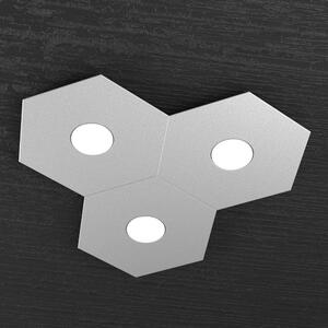 Plafoniera Moderna Hexagon Metallo Grigio 3 Luci Led 12X3W