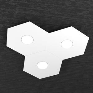 Plafoniera Moderna Hexagon Metallo Bianco 3 Luci Led 12X3W