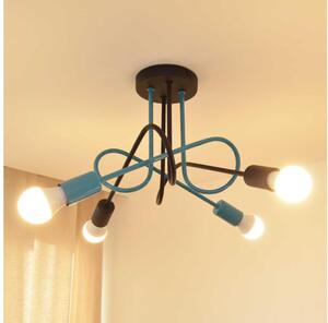Lampadario a plafone OXFORD 4xE27/15W/230V nero/turchese