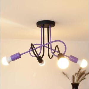 Lampadario a plafone OXFORD 4xE27/15W/230V nero/viola