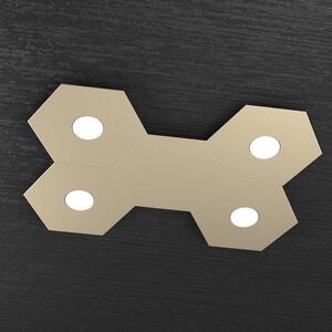 Plafoniera Moderna 5 Moduli Hexagon Metallo Sabbia 4 Luci Led 12X4W