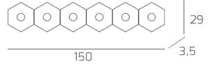 Plafoniera Moderna Hexagon Metallo Sabbia 6 Luci Led 12X6W