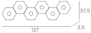 Plafoniera Moderna Hexagon Metallo Grigio Antracite 6 Luci Led 12X6W
