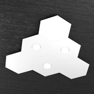 Plafoniera Moderna 6 Moduli Hexagon Metallo Bianco 3 Luci Led 12X3W