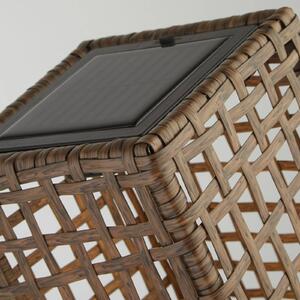 Searchlight Lampada LED per terrazza Marcjanna, marrone, rattan, 47 cm Marcjanna, Legno scuro, Legno, Campagna / Rustiche, Lampade solari