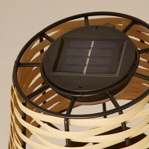 Searchlight Lampada da tavolo LED solare Dalisay, marrone, rattan, 31 cm, IP44 Dalisay, Legno chiaro, Legno, Campagna / Rustiche, Lampade solari