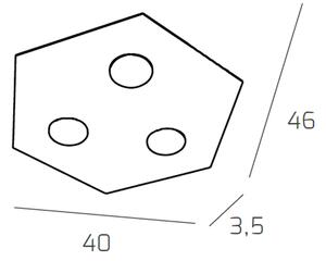Plafoniera Moderna Esagonale Hexagon Metallo Marrone 3 Luci Led 12X3W