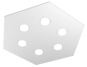Plafoniera Moderna Esagonale Hexagon Metallo Grigio 6 Luci Led 12X6W
