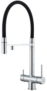 Rubinetto da cucina a 3 vie Ari HighFlex con doccetta estraibile, beccuccio girevole 360, cartuccia Vetroceramica, cromato