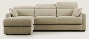 Amber divano letto angolare in tessuto smacchiabile T05 cammello