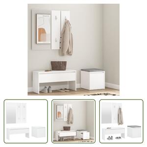 The Living Store Set di mobili per corridoio in legno bianco
