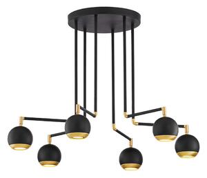 Jupiter 1987 - Lampadario a sospensione con supporto rigido VILAR 6xGU10/10W/230V nero/oro
