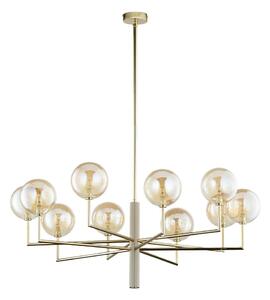 Jupiter 1977 - Lampadario a sospensione con supporto rigido FEME 10xG9/10W/230V oro/beige