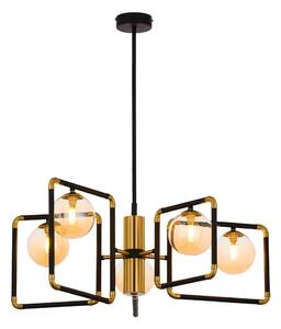 Jupiter 1984 - Lampadario a sospensione con supporto rigido IBRA 5xG9/10W/230V nero/oro/beige