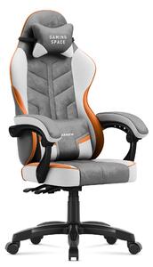 Sedia da gioco Huzaro Force 2.7 Grey - sedia girevole ergonomica in velluto con schienale regolabile, cuscino lombare e poggiatesta, fino a 140 kg