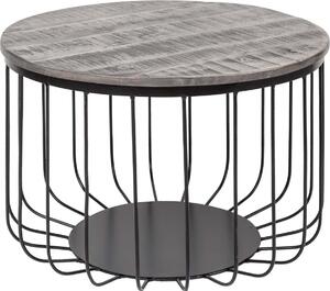 Riess-ambiente Tavolino rotondo FACTORY LOFT 60 cm grigio Legno di mango Struttura in metallo nero Tavolino Tavolino