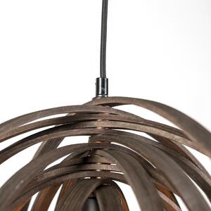 Lampada a sospensione design rotonda legno marrone- ARRANGE