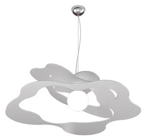 Sospensione Moderna Ripples Metallo Grigio 1 Luce E27 D.70Cm