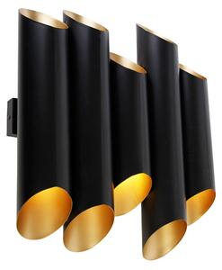 Lampada da parete nera con interno oro 10 luci - Whistle