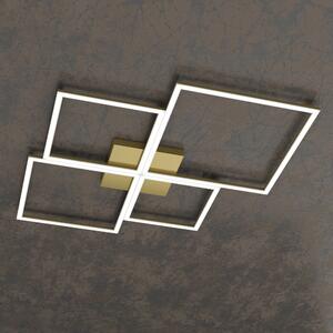 Plafoniera Moderna Quadrata Four Squares Alluminio Oro Oro Brunito Led 120W