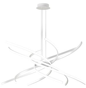 Sospensione Moderna Tornado Alluminio Bianco Led 69W D.80Cm Luce Naturale