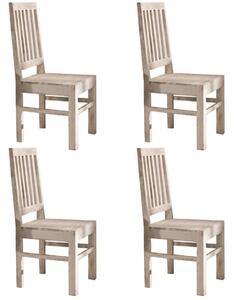 Set di 4 sedie in legno acacia - patinato / white stone 45x45x100 NATURE WHITE #121