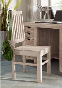 Set di 4 sedie in legno acacia - patinato / white stone 45x45x100 NATURE WHITE #121