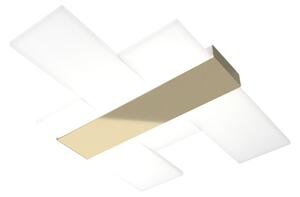 Plafoniera Moderna Flight Metallo Oro Diffusore Acrilcico Sat. Bianco Led 40W