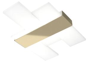 Plafoniera Moderna Flight Metallo Oro Diffusore Acrilcico Sat. Bianco Led 30W