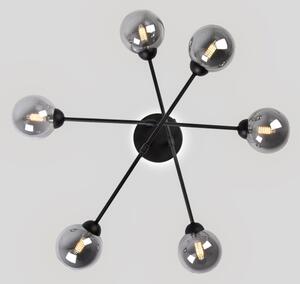 Lampadario a montaggio superficiale OBSIDIAN 6xG9/10W/230V nero/grigio fumé