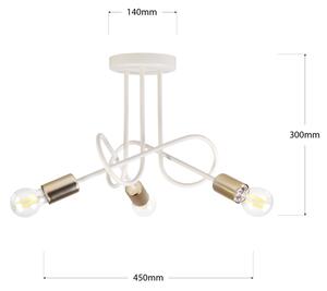 Plafoniera OXFORD 3xE27/15W/230V ottone/bianco