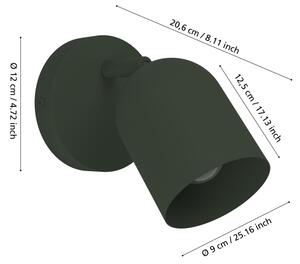 Eglo 44132 - Faretto da parete TILSTON 1xE14/40W/230V verde