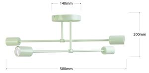 Lampadario a plafone CAMBRIDGE 4xE27/15W/230V verde
