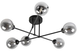 Lampadario a montaggio superficiale OBSIDIAN 6xG9/10W/230V nero/grigio fumé