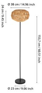 Eglo 44146 - Lampada da terra SHELDON 1xE27/40W/230V marrone