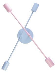 Plafoniera CAMBRIDGE 4x E27/15W/230V blu/rosa
