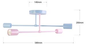 Plafoniera CAMBRIDGE 4x E27/15W/230V blu/rosa